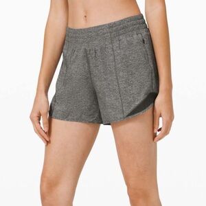 Lululemon hottie hot short high rise long 4” gray